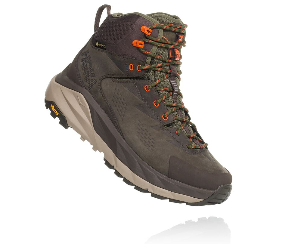 Hoka One One Kaha GORE-TEX Vandringskängor Herr Svarta Olivgröna/Gröna - SE-1894032